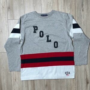90s Polo Sport USA Hockey Long-Sleeve Jersey Shirt
